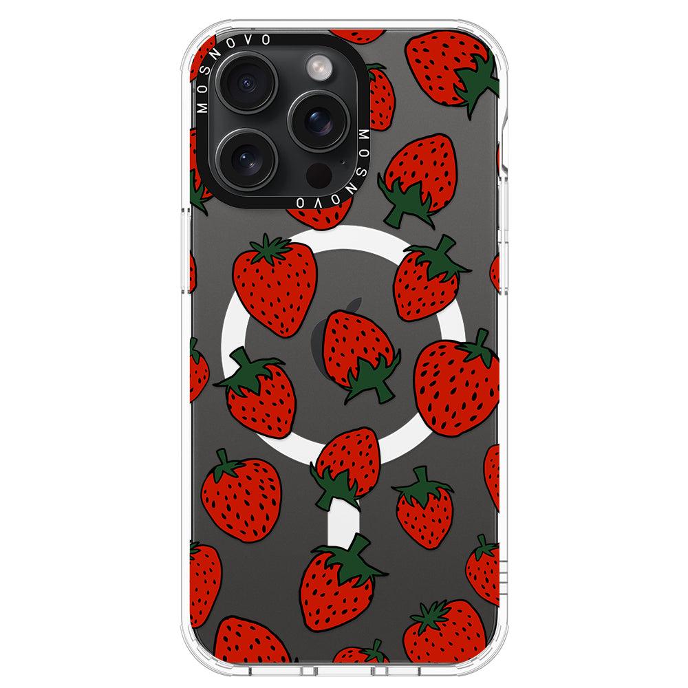 Red Strawberry Phone Case - iPhone 15 Pro Max Case - MOSNOVO