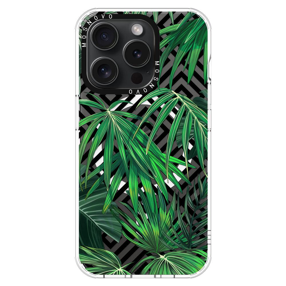 Areca Palm Pattern Phone Case - iPhone 15 Pro Case - MOSNOVO