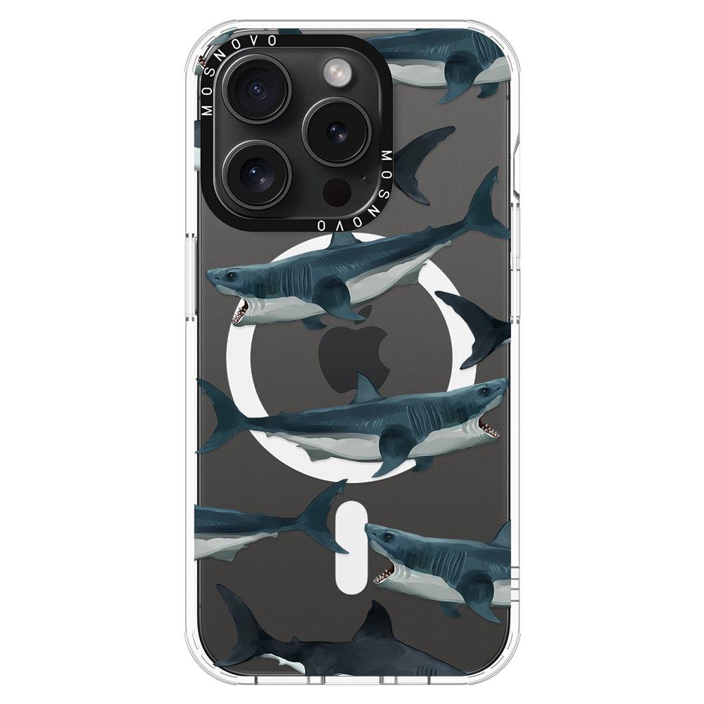 White Shark Phone Case - iPhone 15 Pro Case - MOSNOVO