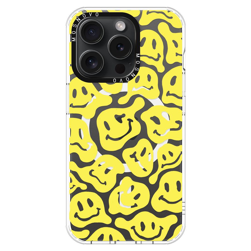 Melted Yellow Smiles Face Phone Case - iPhone 15 Pro Case - MOSNOVO