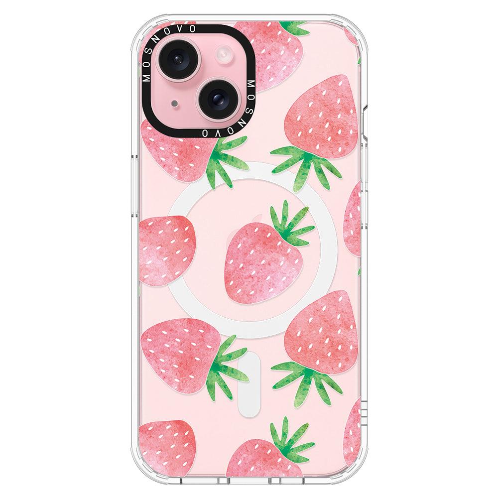 Pastel Strawberry Phone Case - iPhone 15 Case - MOSNOVO