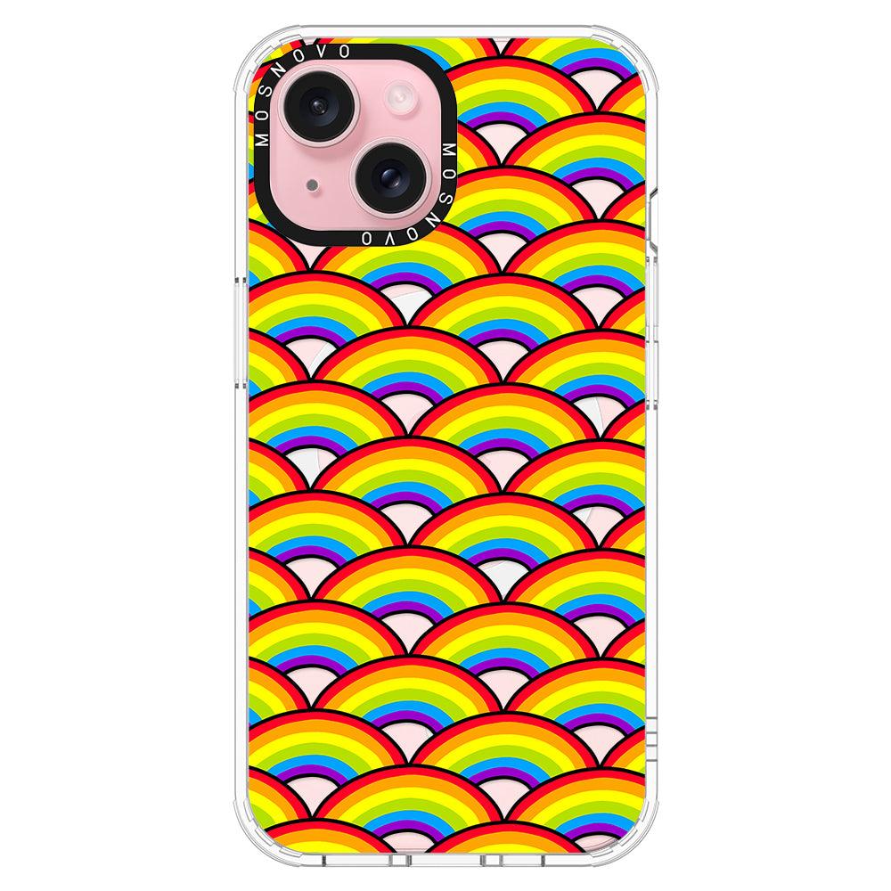 Rainbow Waves Phone Case - iPhone 15 Case - MOSNOVO