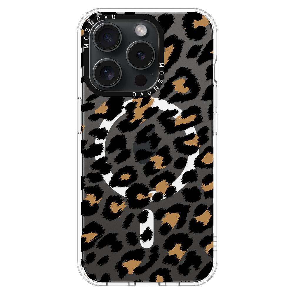 Leopard Print Phone Case - iPhone 15 Pro Case - MOSNOVO