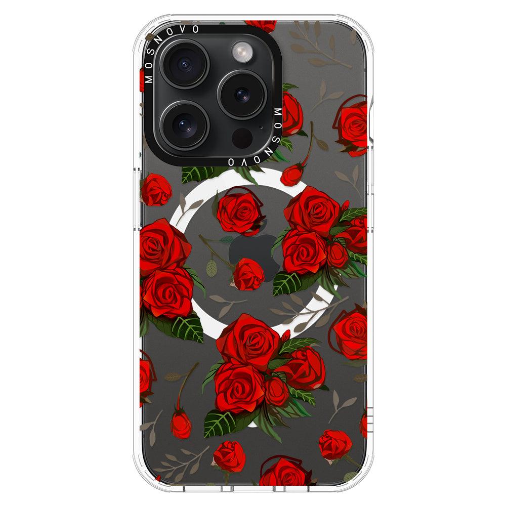 Simply Red Roses Phone Case - iPhone 15 Pro Case - MOSNOVO