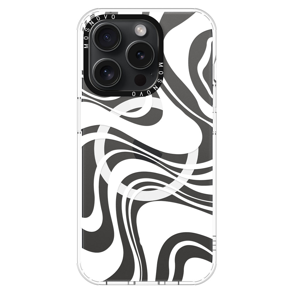 White Swirl Phone Case - iPhone 15 Pro Case - MOSNOVO