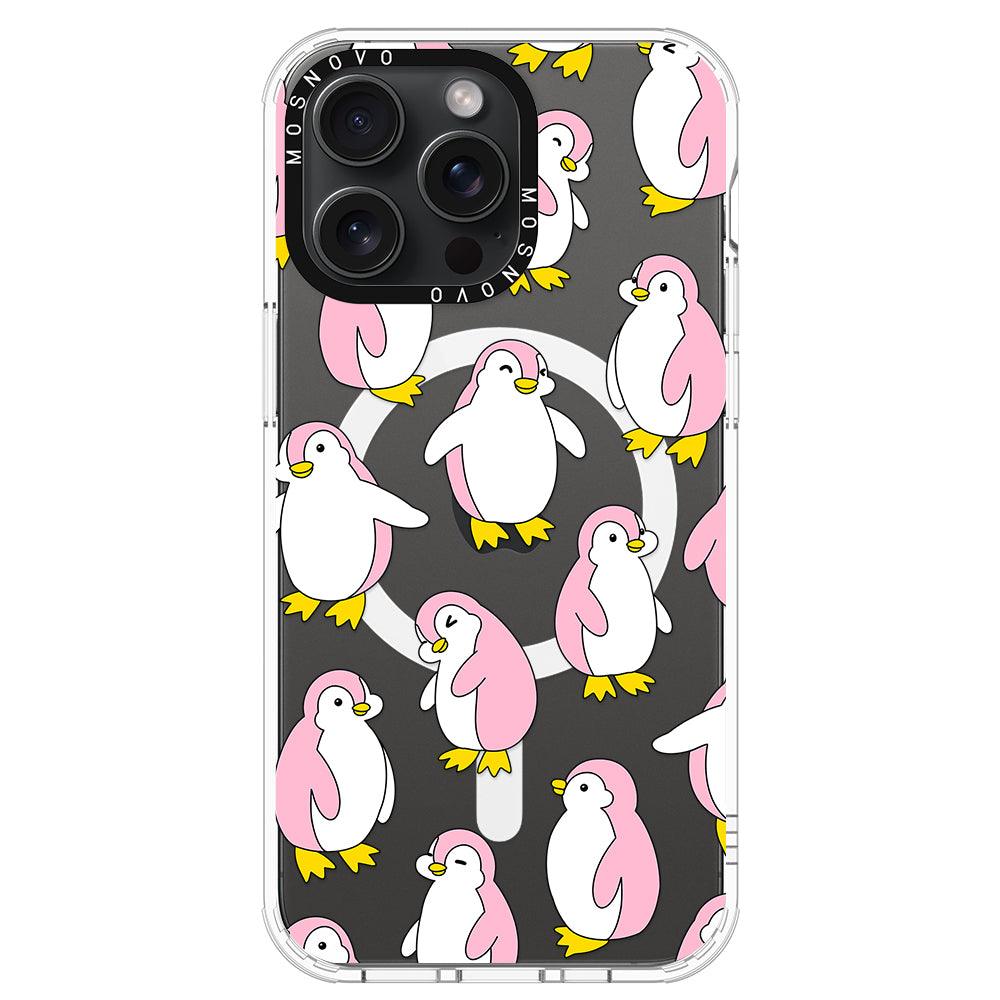 Pink Penguins Phone Case - iPhone 15 Pro Max Case - MOSNOVO