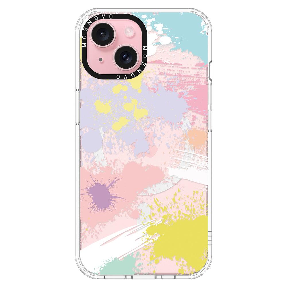 Splash Paint Phone Case - iPhone 15 Case Clear With Magsafe