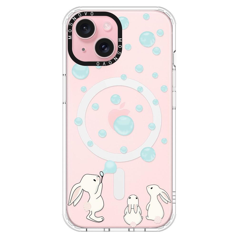 Bunny Blow Bubble Phone Case - iPhone 15 Plus Case - MOSNOVO