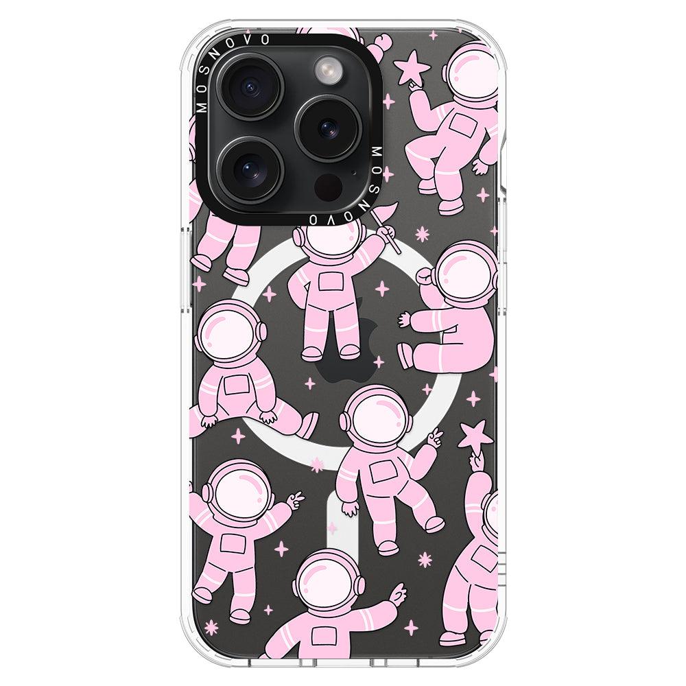 Pink Astronaut Phone Case - iPhone 15 Pro Case - MOSNOVO