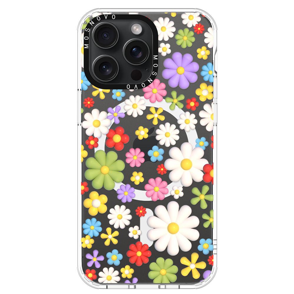 3D Flowers Phone Case - iPhone 15 Pro Max Case - MOSNOVO