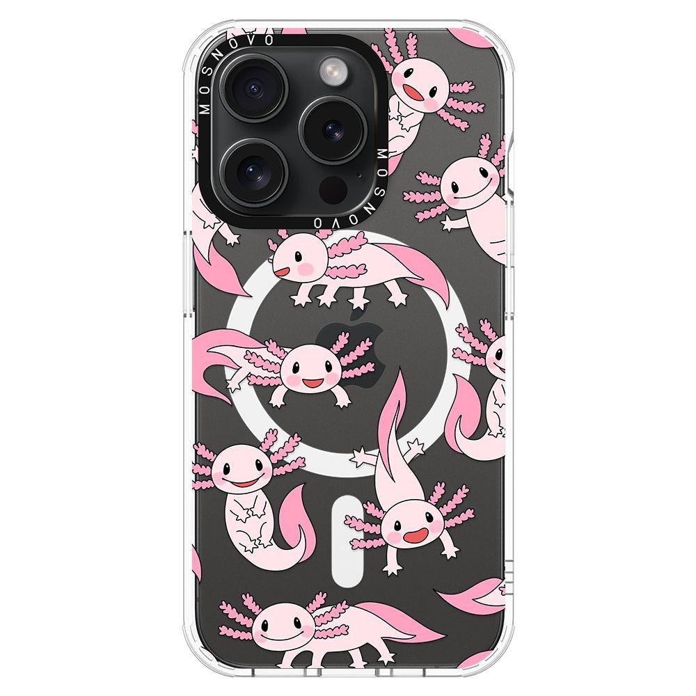 Pink Axolotl Phone Case - iPhone 15 Pro Case - MOSNOVO