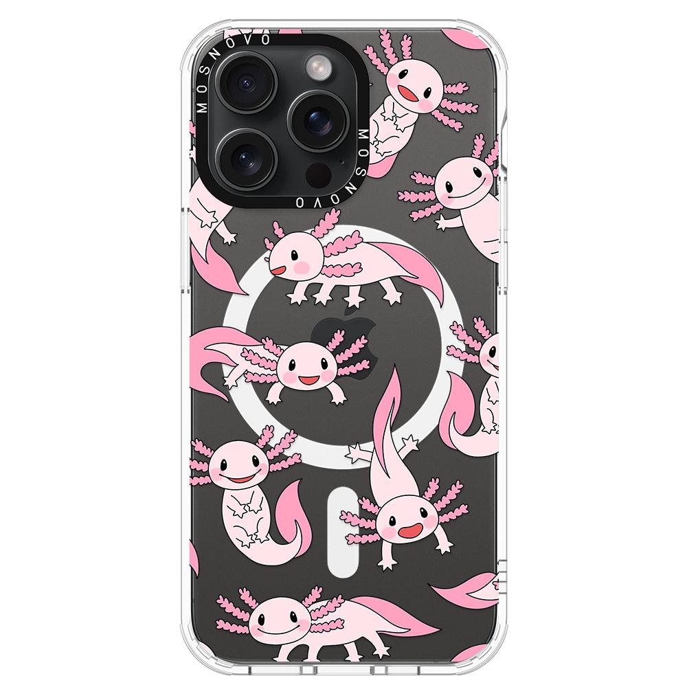 Pink Axolotl Phone Case - iPhone 15 Pro Max Case - MOSNOVO