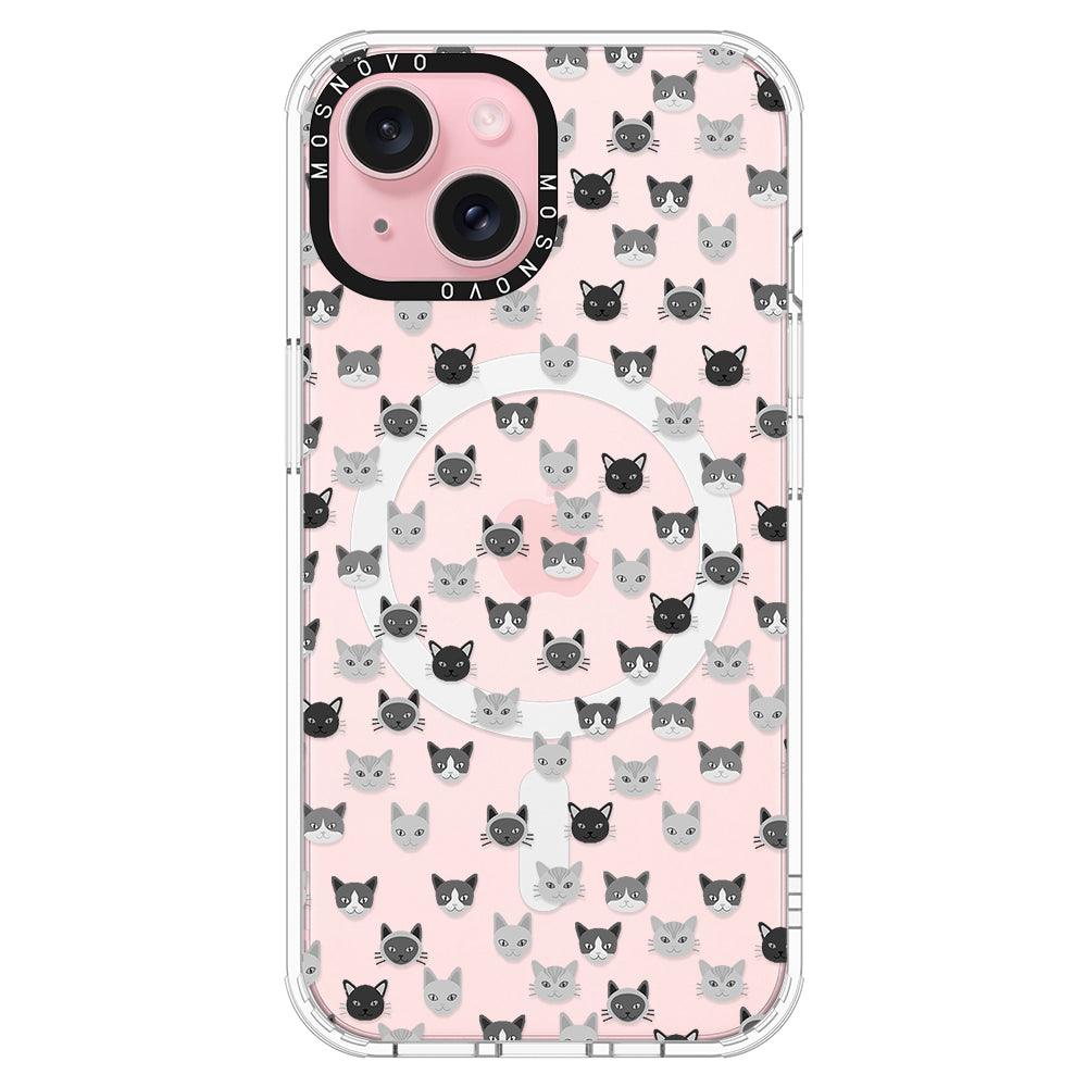 Cats Head Phone Case - iPhone 15 Plus Case - MOSNOVO