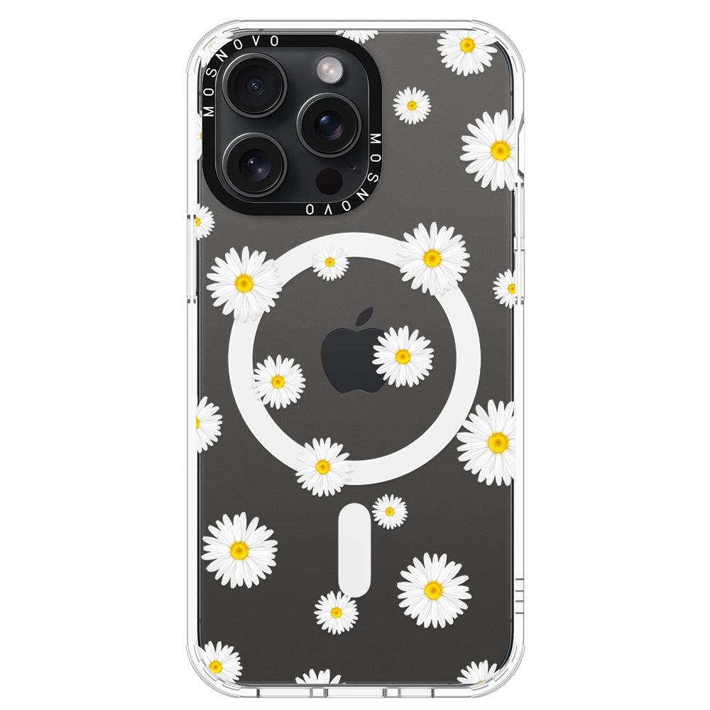 White Daisy Phone Case - iPhone 15 Pro Max Case - MOSNOVO