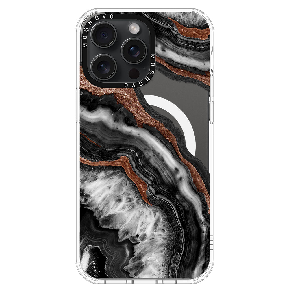 Black Agate Phone Case - iPhone 15 Pro Max Case - MOSNOVO