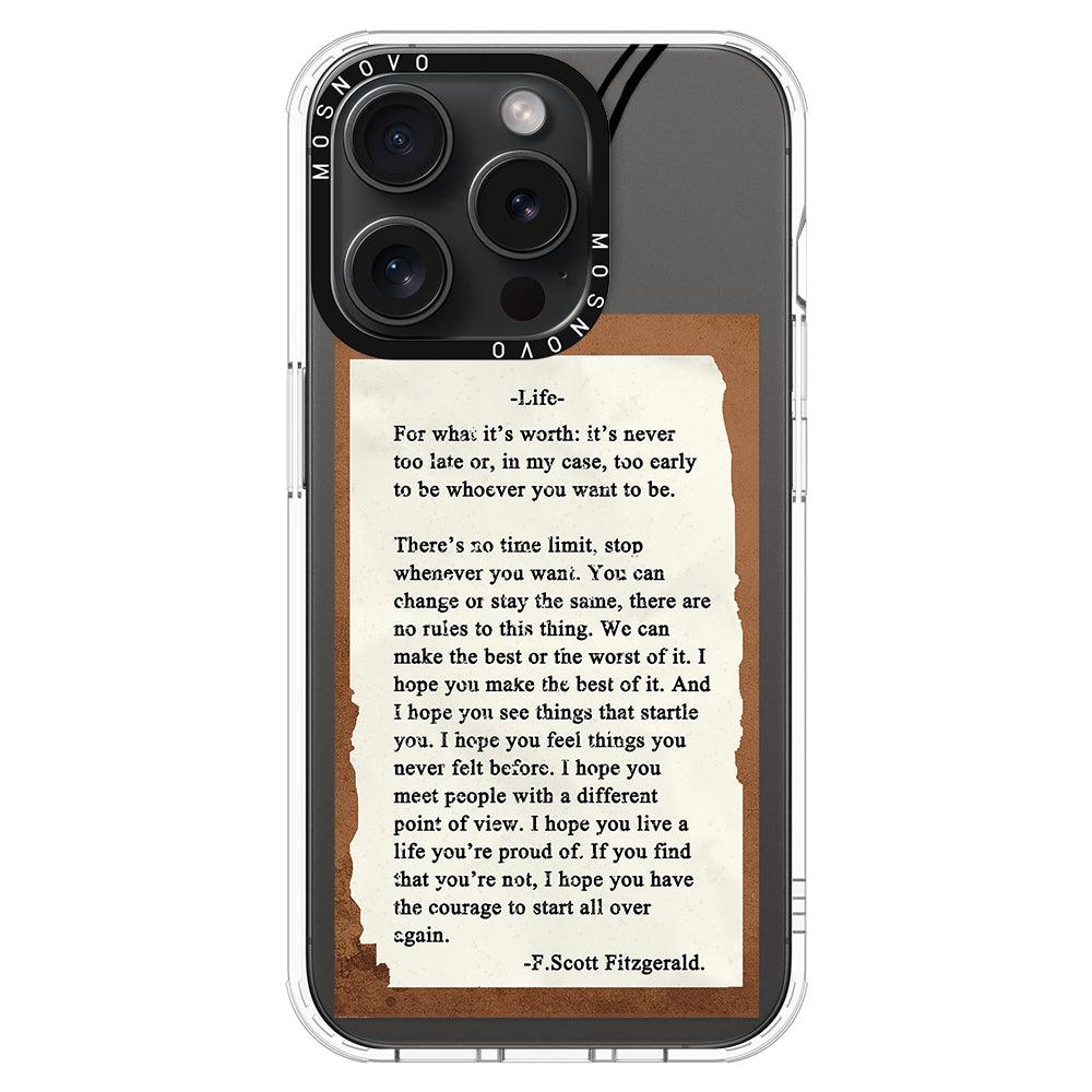 Life Quote Phone Case - iPhone 15 Pro Case - MOSNOVO