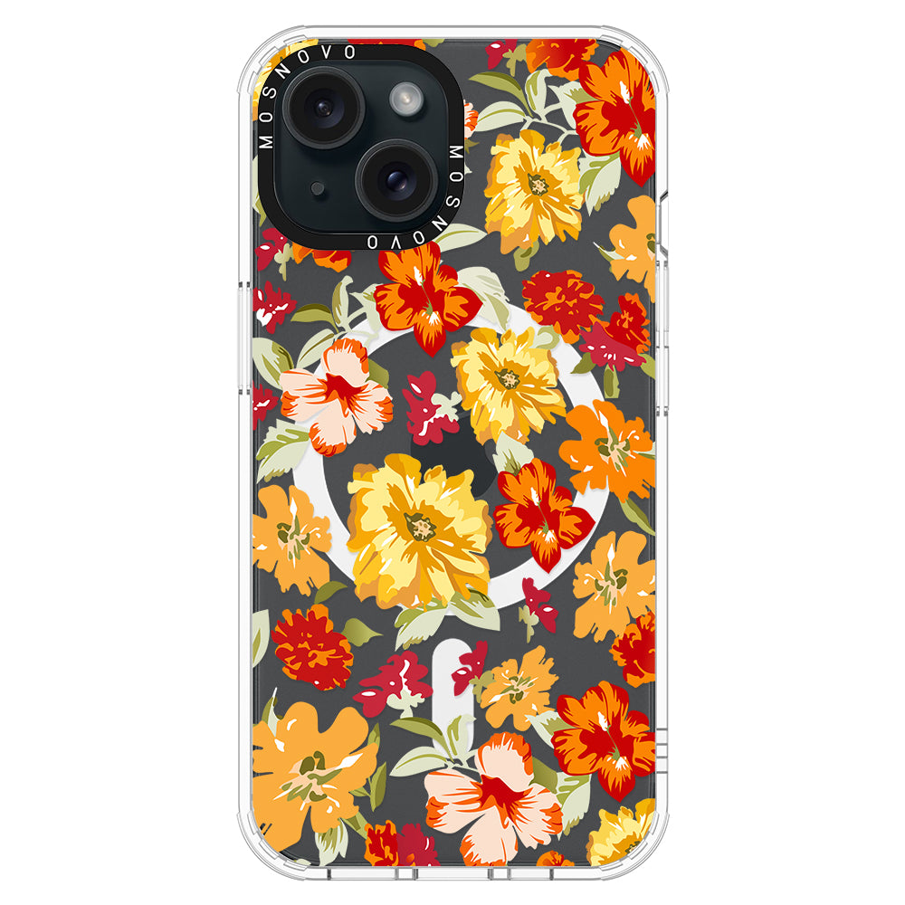 70s Boho Yellow Flower Phone Case - iPhone 15 Case - MOSNOVO