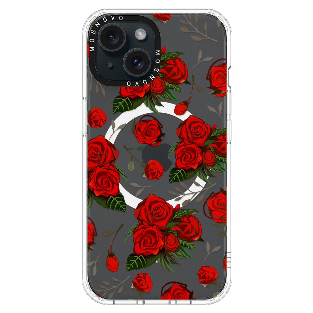 Simply Red Roses Phone Case - iPhone 15 Plus Case - MOSNOVO