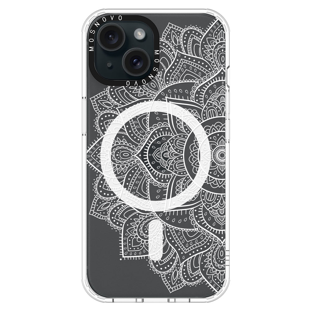 Half Mandala Phone Case - iPhone 15 Case - MOSNOVO