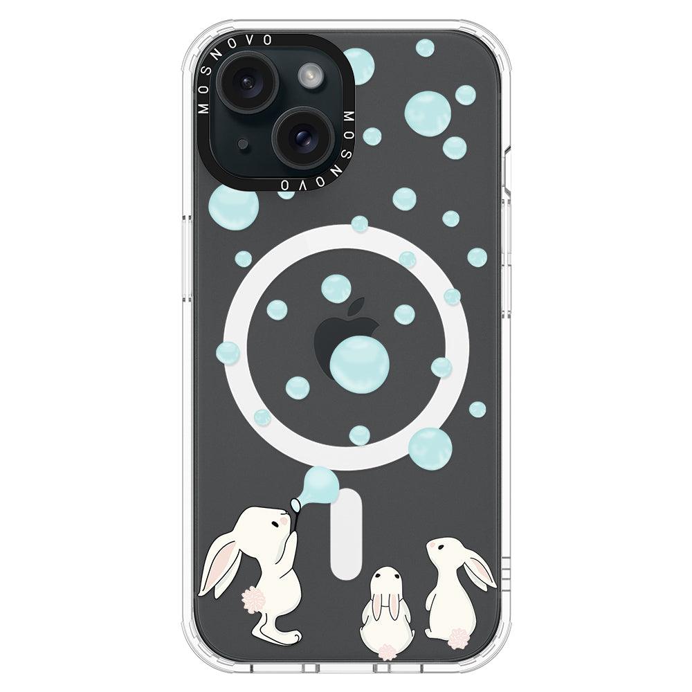 Bunny Blow Bubble Phone Case - iPhone 15 Plus Case - MOSNOVO