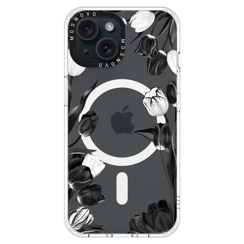 Black Tulips Phone Case - iPhone 15 Plus Case - MOSNOVO