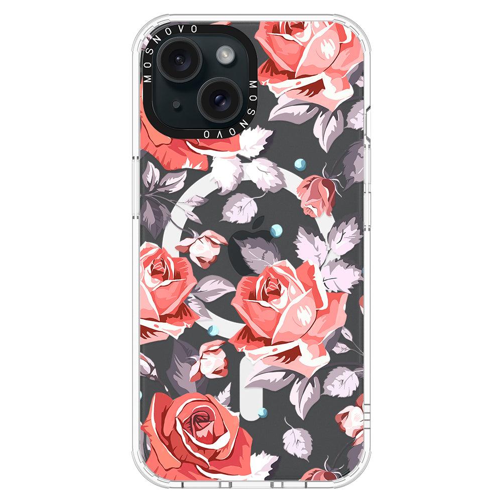 Retro Flower Roses Phone Case - iPhone 15 Case - MOSNOVO