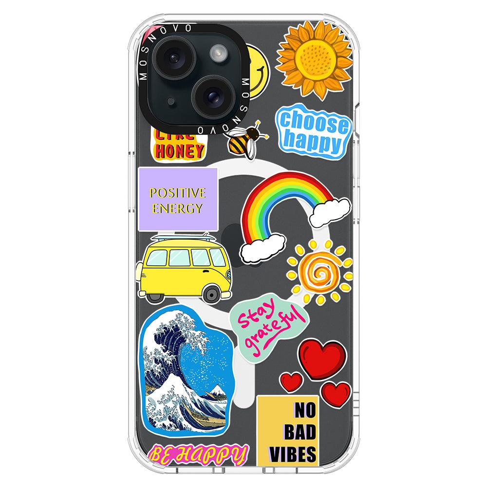 Happy Vibes Phone Case - iPhone 15 Plus Case - MOSNOVO