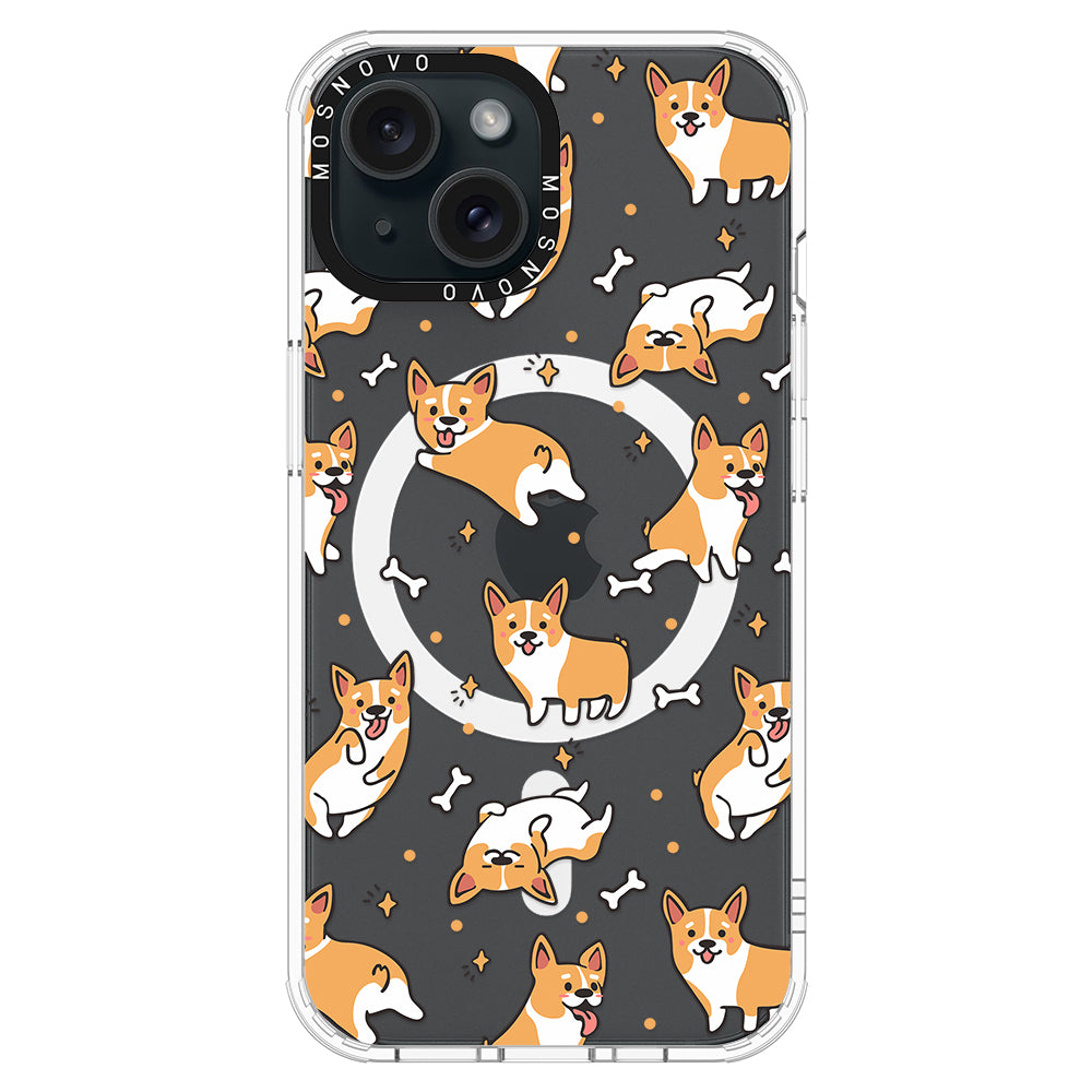 Cute Corgi Phone Case - iPhone 15 Case Clear With Magsafe