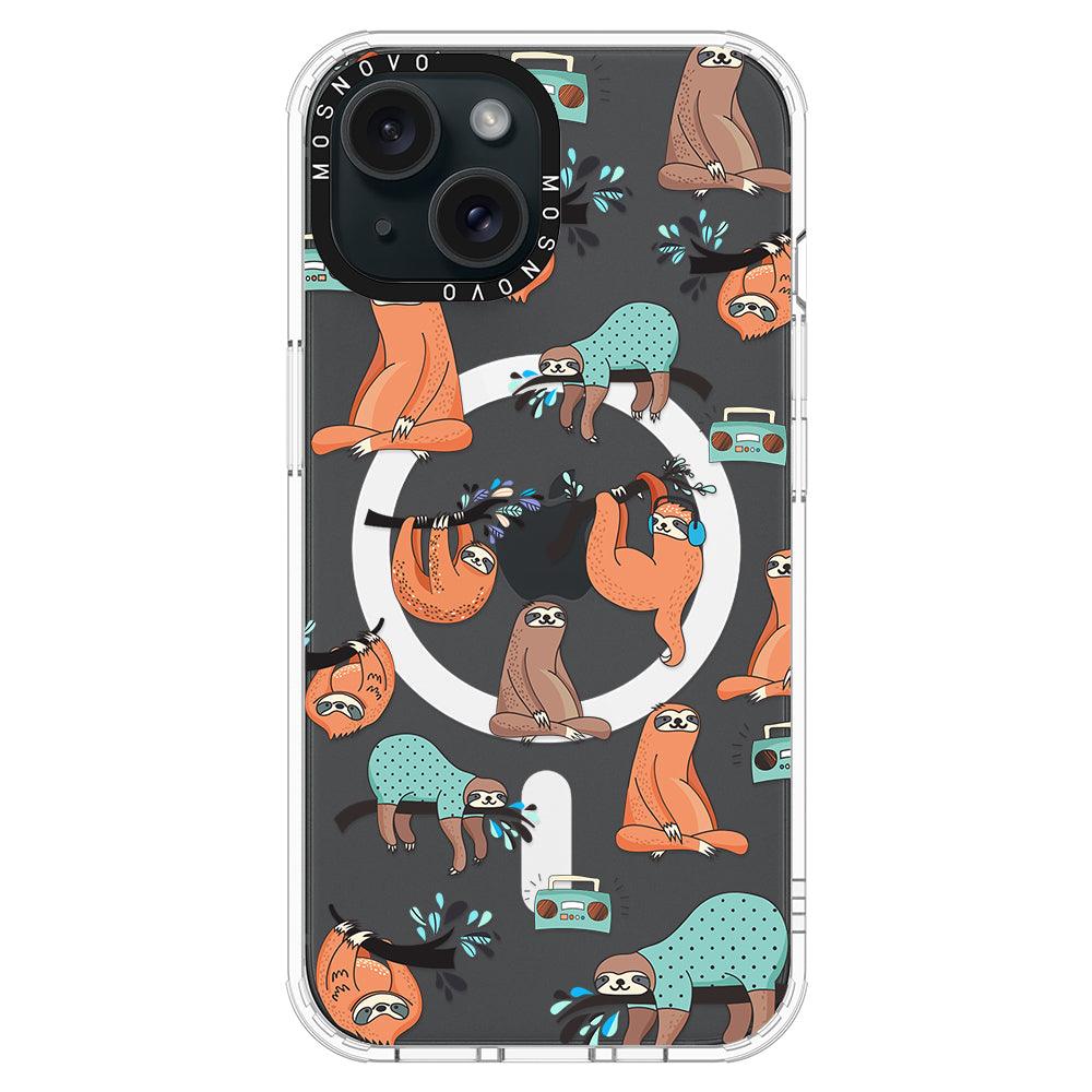 Musical Sloth Phone Case - iPhone 15 Plus Case - MOSNOVO