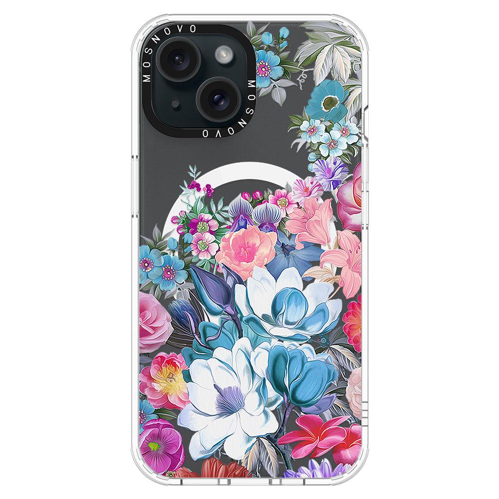 Magnolia Flower Phone Case - iPhone 15 Plus Case - MOSNOVO