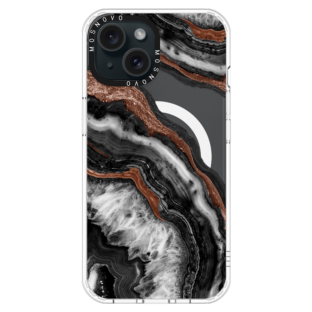 Black Agate Phone Case - iPhone 15 Case - MOSNOVO