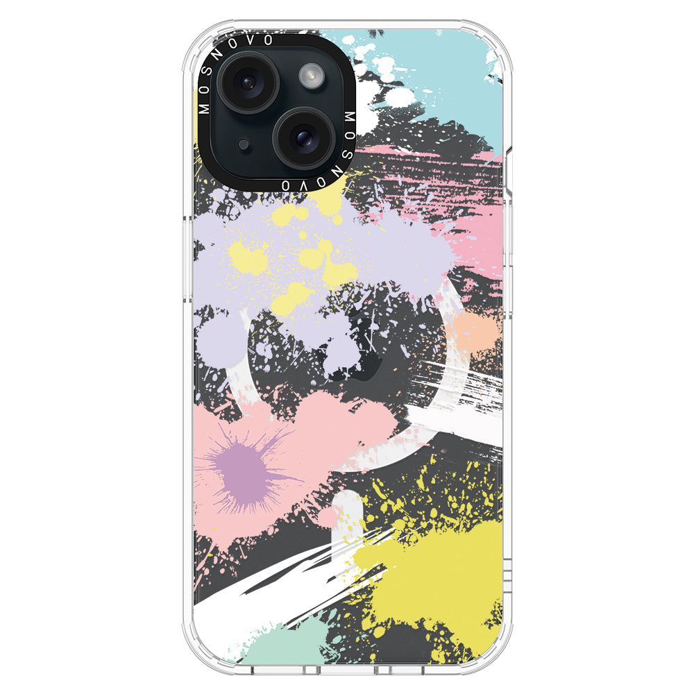 Splash Paint Phone Case - iPhone 15 Case Clear With Magsafe