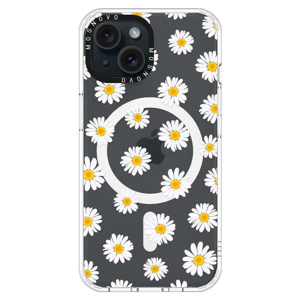 White Daisy Phone Case - iPhone 15 Case - MOSNOVO