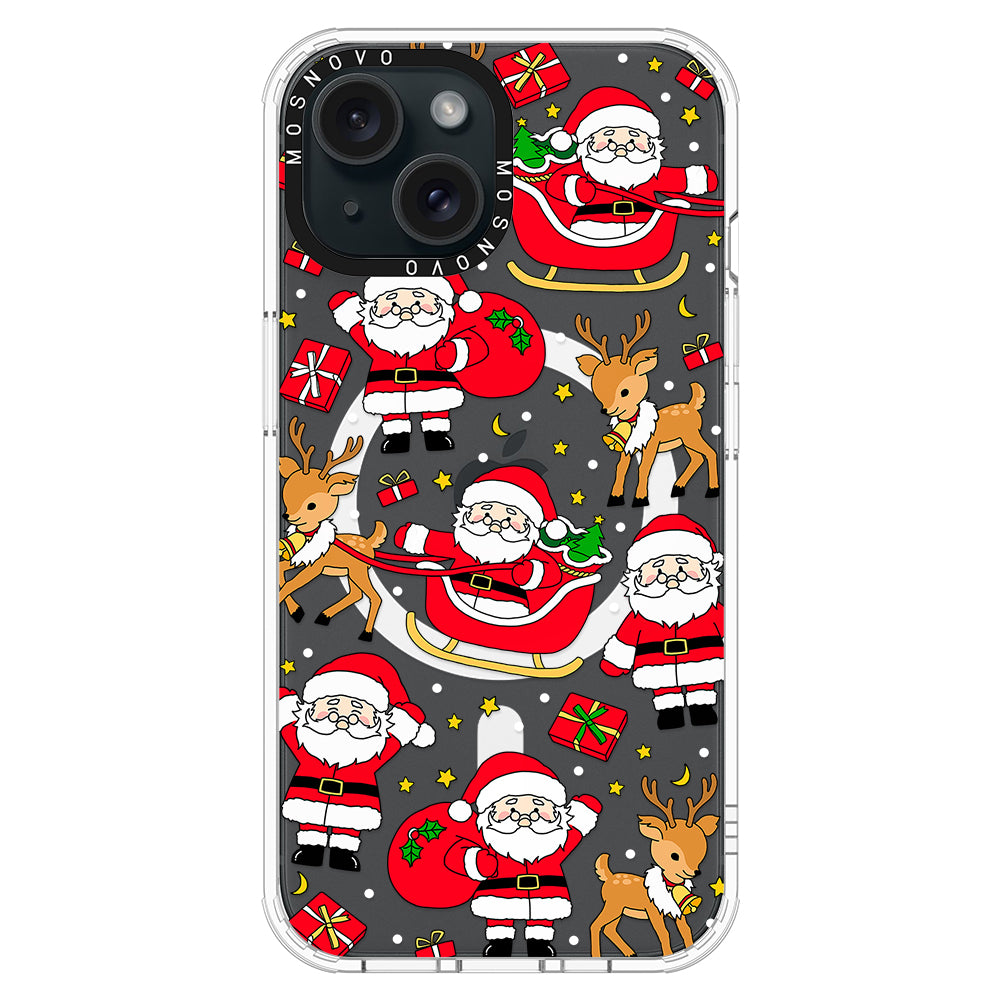 Cute Santa Claus Deer Phone Case - iPhone 15 Case - MOSNOVO