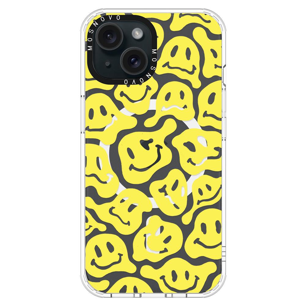 Melted Yellow Smiles Face Phone Case - iPhone 15 Plus Case - MOSNOVO