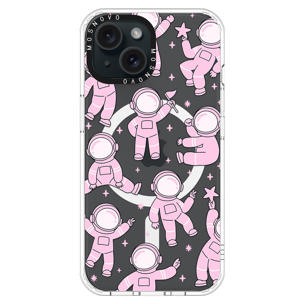 Pink Astronaut Phone Case - iPhone 15 Case - MOSNOVO