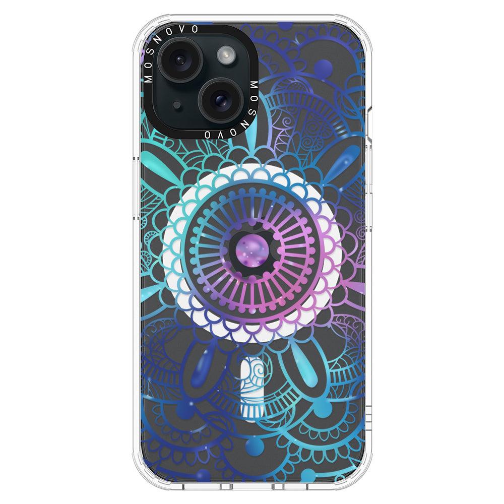 Violet Blue Mandala Phone Case - iPhone 15 Case - MOSNOVO