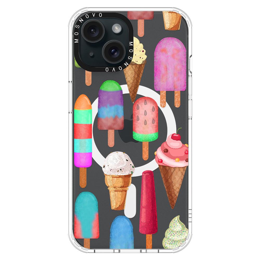 Ice Cream Phone Case - iPhone 15 Case Clear With Magsafe