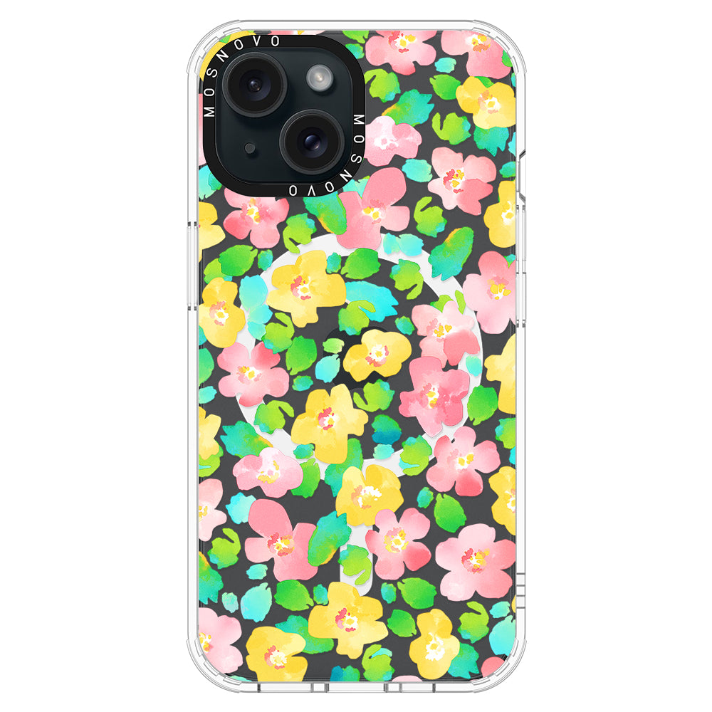 Floral Print Phone Case - iPhone 15 Plus Case - MOSNOVO