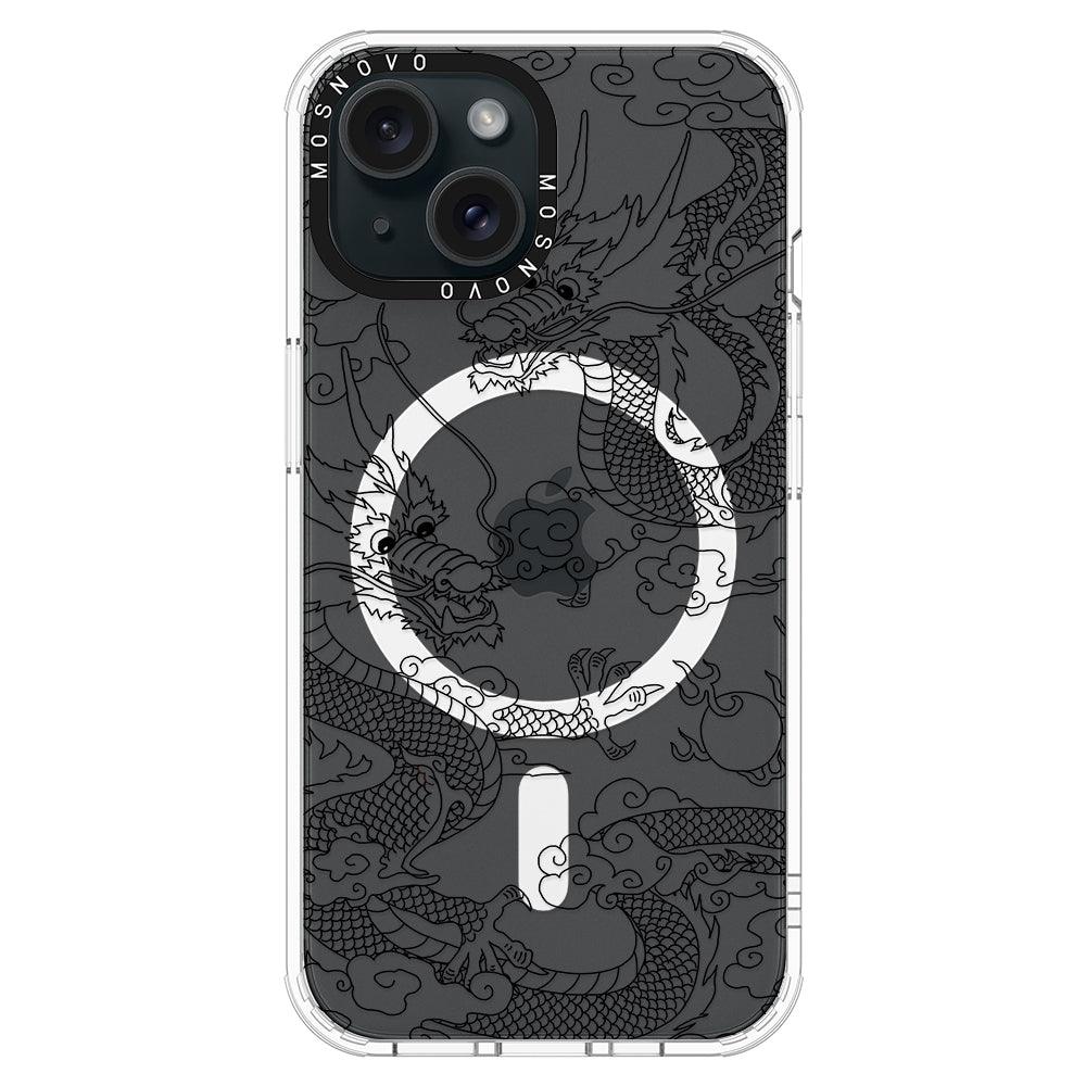 Black Dragon Phone Case - iPhone 15 Plus Case - MOSNOVO