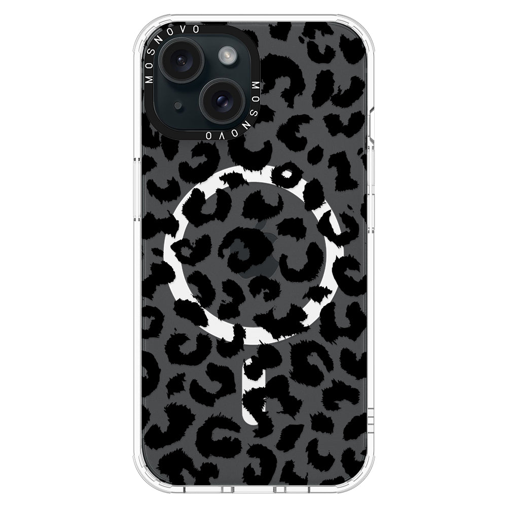 Black Leopard Phone Case - iPhone 15 Case - MOSNOVO