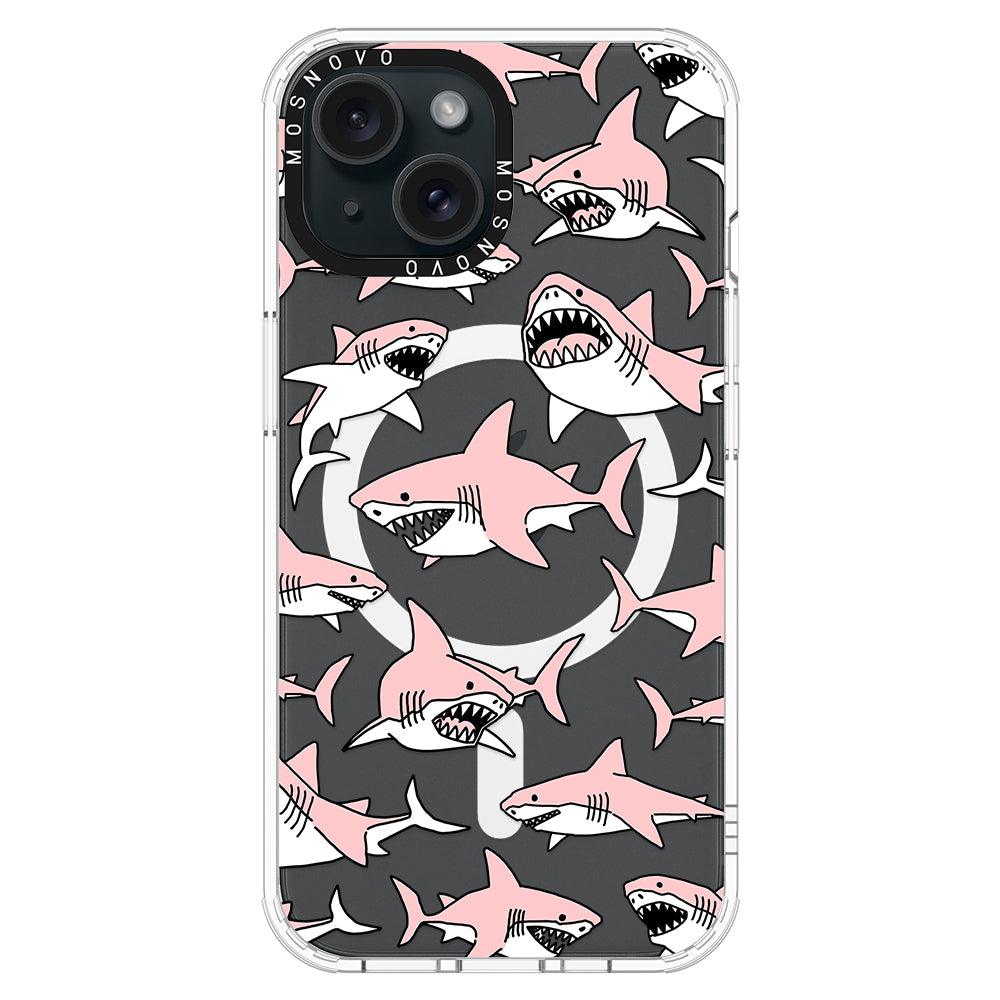 Pink Shark Phone Case - iPhone 15 Case - MOSNOVO