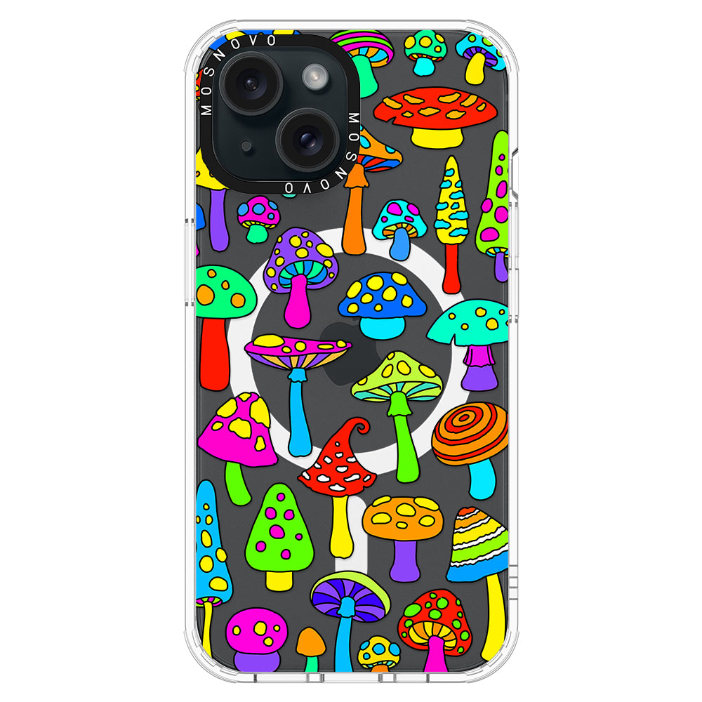 Trippy Wild Mushroom Phone Case - iPhone 15 Case Clear With Magsafe