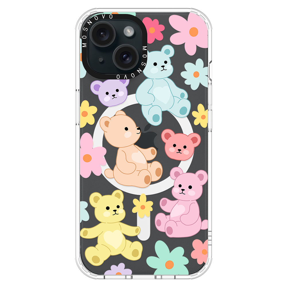 Cute Teddy Bear Phone Case - iPhone 15 Case - MOSNOVO