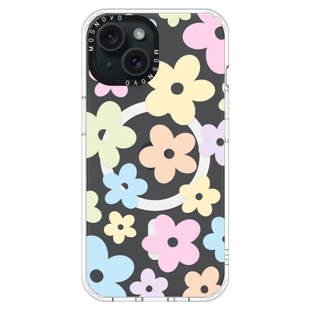 Pastel Flower Phone Case - iPhone 15 Plus Case - MOSNOVO