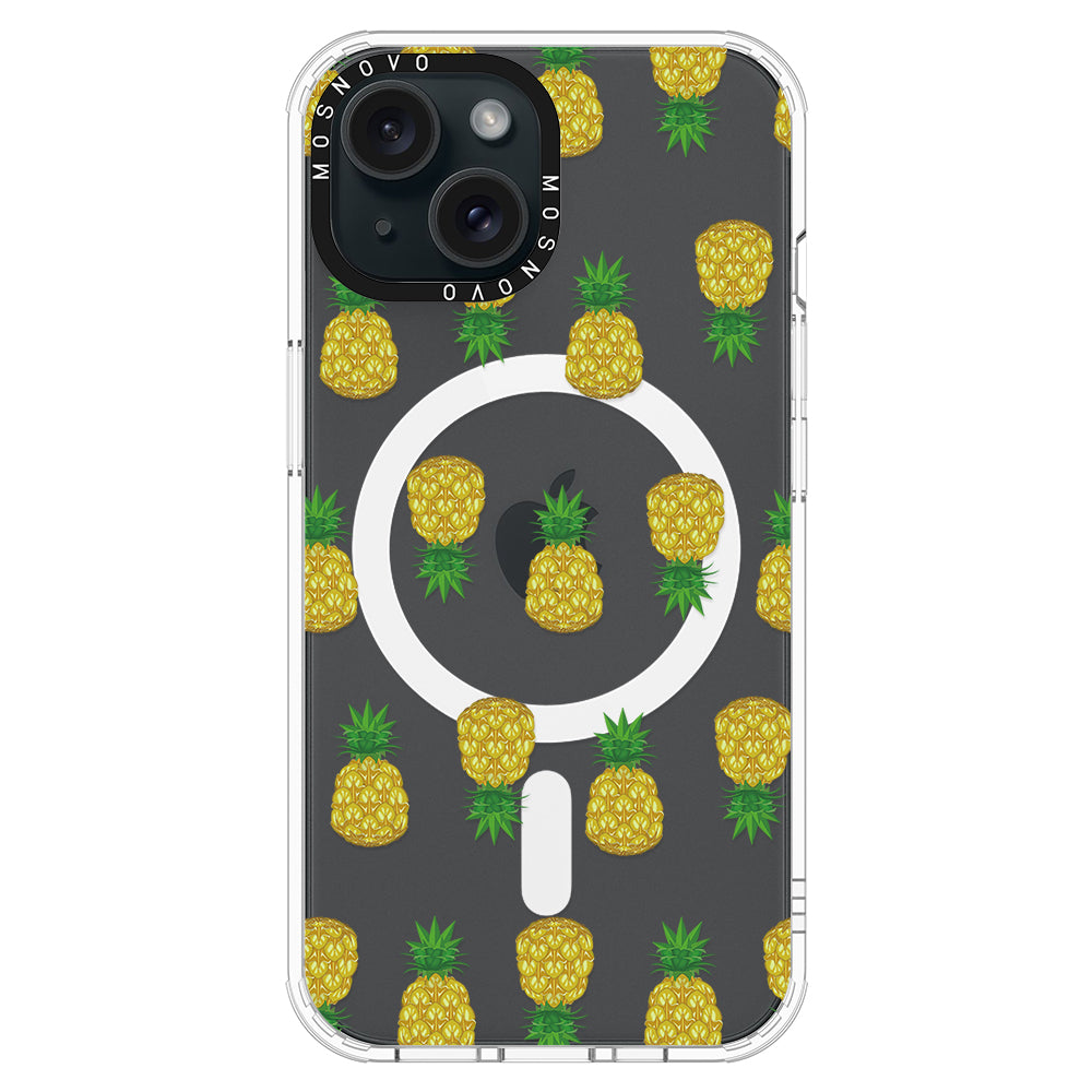 Cute Hawaiian Pineapple Phone Case - iPhone 15 Case Clear With Magsafe