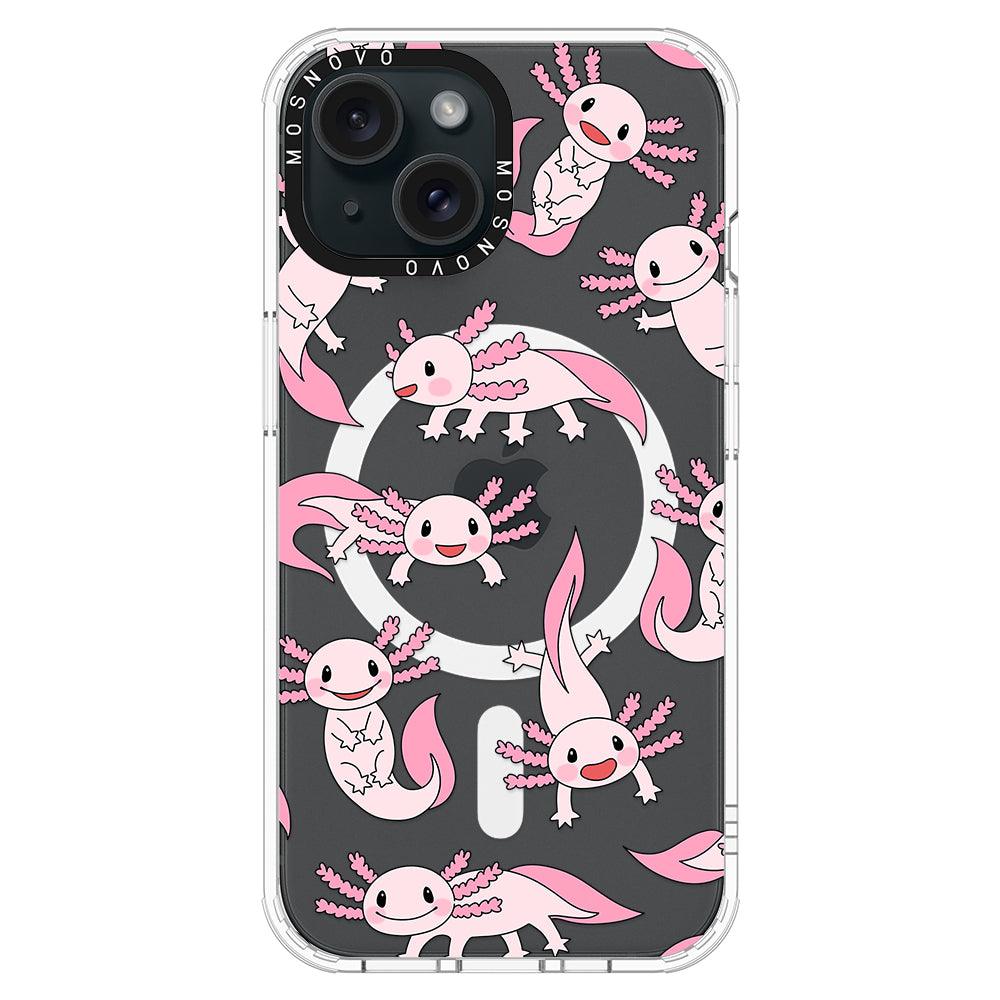 Pink Axolotl Phone Case - iPhone 15 Plus Case - MOSNOVO