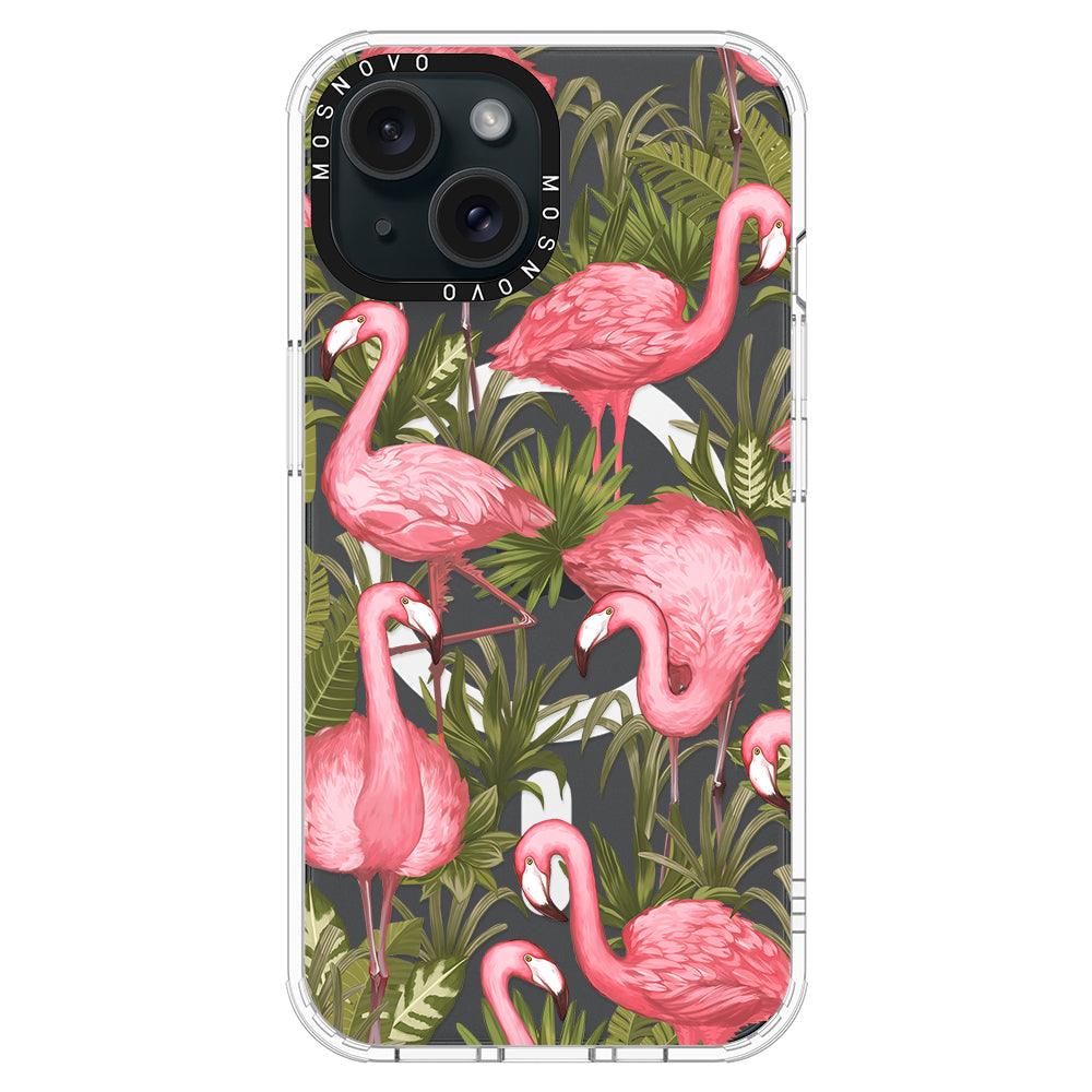 Jungle Flamingo Phone Case - iPhone 15 Plus Case - MOSNOVO