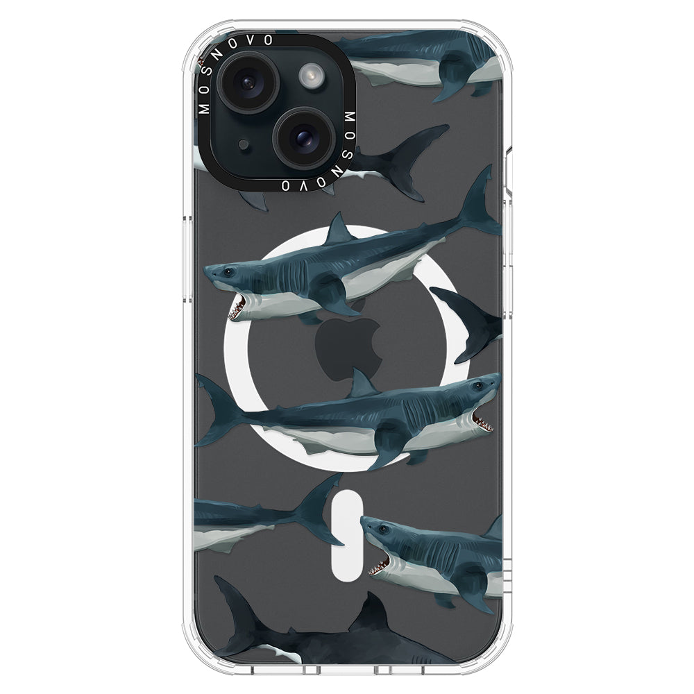 White Shark Phone Case - iPhone 15 Plus Case - MOSNOVO