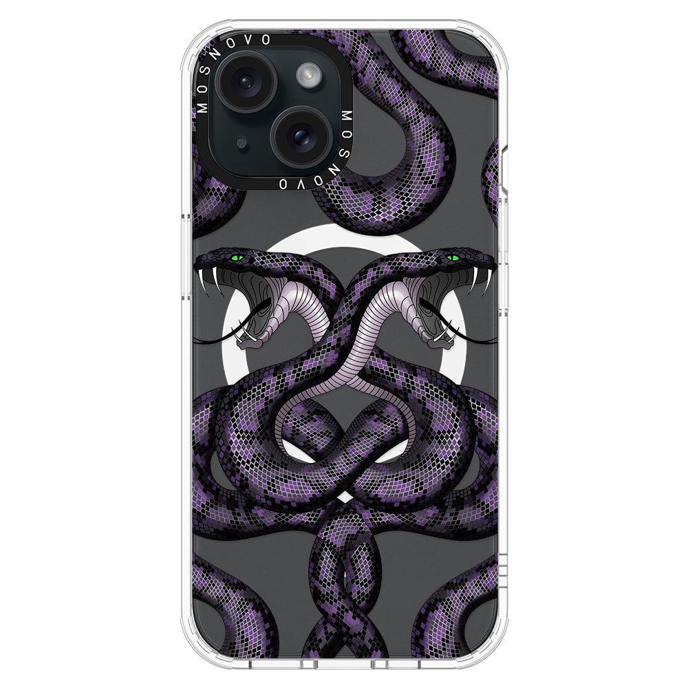 Mystery Snake Phone Case - iPhone 15 Case Clear With Magsafe